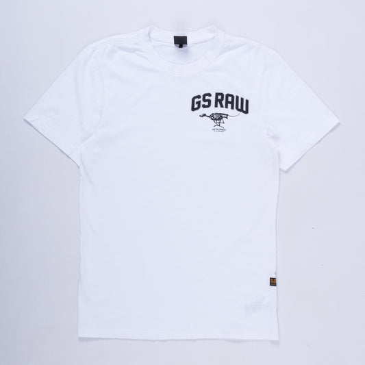 Skeleton Dog Chest T-Shirt (White)