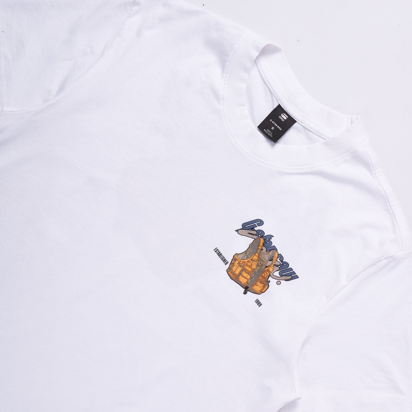 Vest Back Graphic T-Shirt (White)