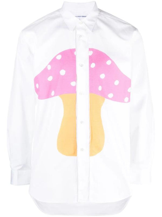 Comme Des Cargon Shirt Mushroom White